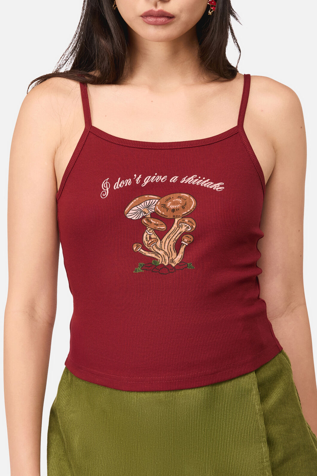 Dangerfield NZ - Shittake Embroidered Tank - red