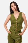 Dangerfield NZ - Toadstool Cord Vest - green