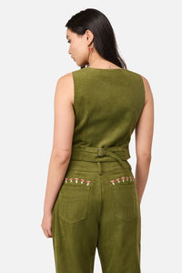 Dangerfield NZ - Toadstool Cord Vest - green