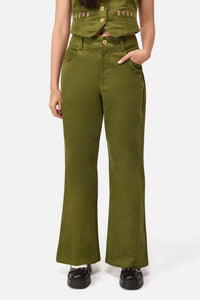 Dangerfield NZ - Toadstool Cord Flare Pant - green