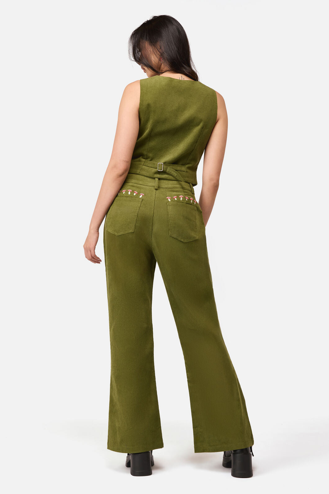 Dangerfield NZ - Toadstool Cord Flare Pant - green