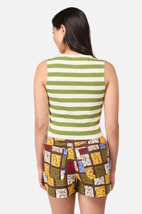 Dangerfield NZ - Stampz Stripe Tank Top - green-cream