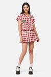 Dangerfield NZ - Check It Mini Skort - red-cream