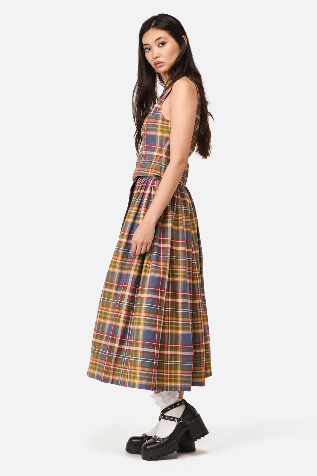 Dangerfield NZ - Alchemy Tartan Midi Skirt - multi