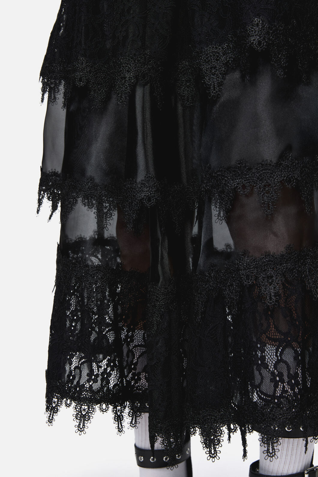 Dangerfield NZ - So Cynical Lace Midi Skirt - black