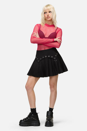 Dangerfield NZ - Mischief Goth Eyelet Skort - black