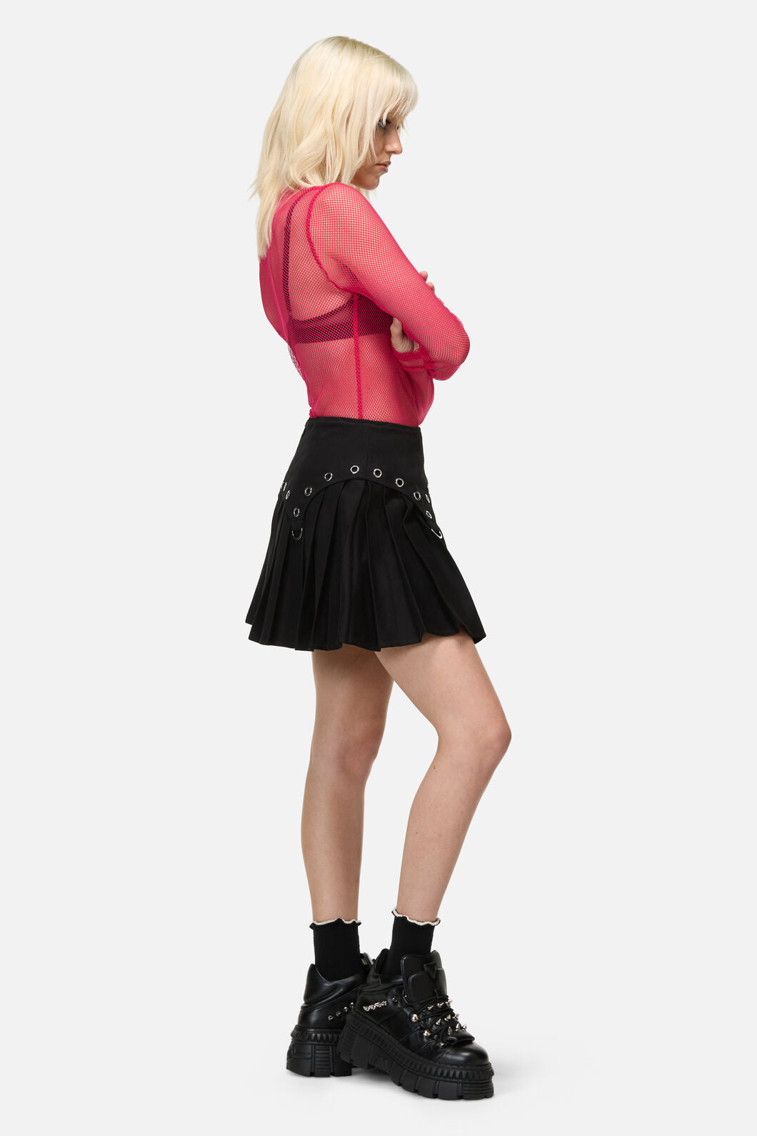 Dangerfield NZ - Mischief Goth Eyelet Skort - black