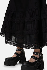 Dangerfield NZ - Mischief Lace Trim Midi Dress - black