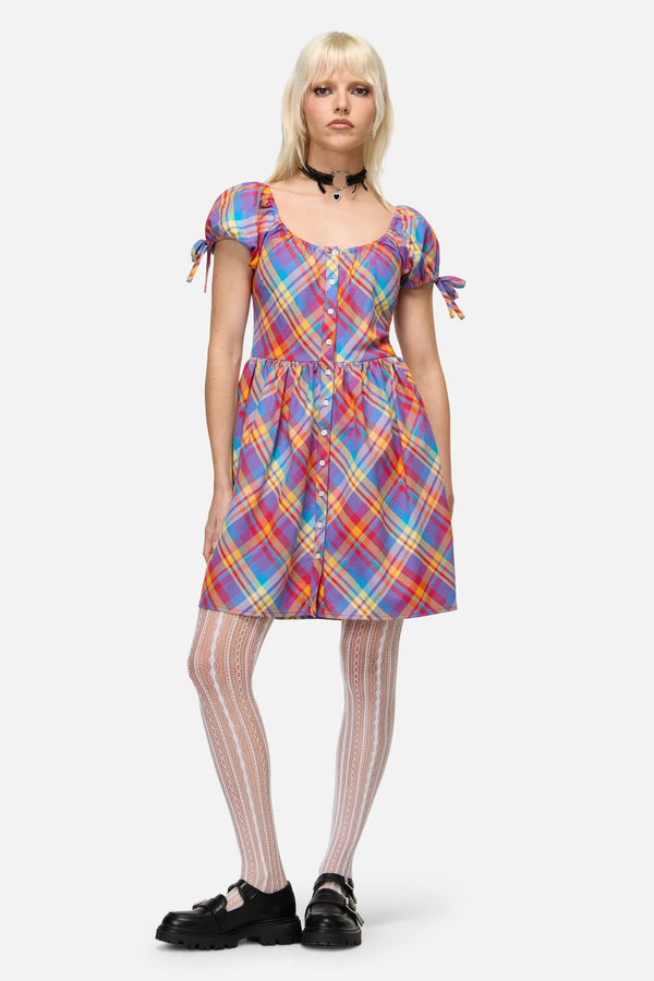 Dangerfield NZ - Sunshine Tartan Mini Dress - multi