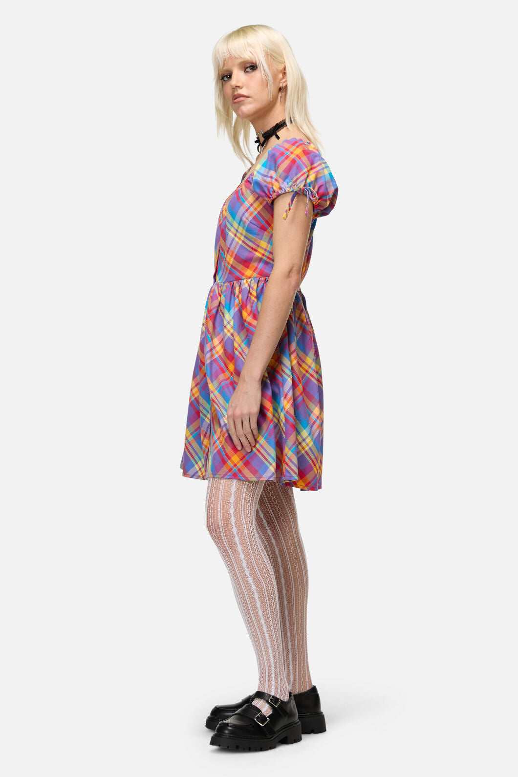 Dangerfield NZ - Sunshine Tartan Mini Dress - multi