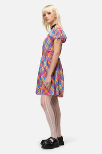 Dangerfield NZ - Sunshine Tartan Mini Dress - multi