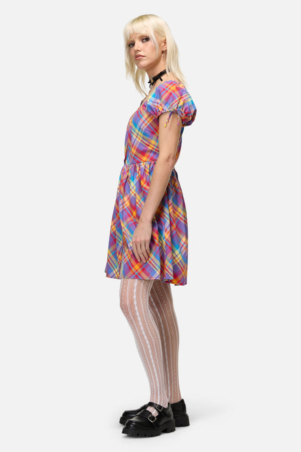 Dangerfield NZ - Sunshine Tartan Mini Dress - multi