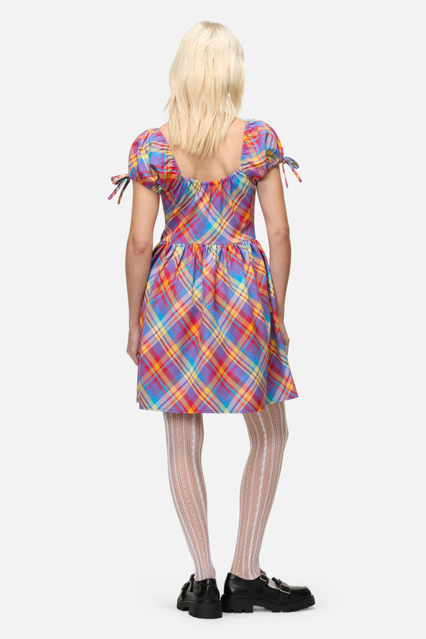 Dangerfield NZ - Sunshine Tartan Mini Dress - multi
