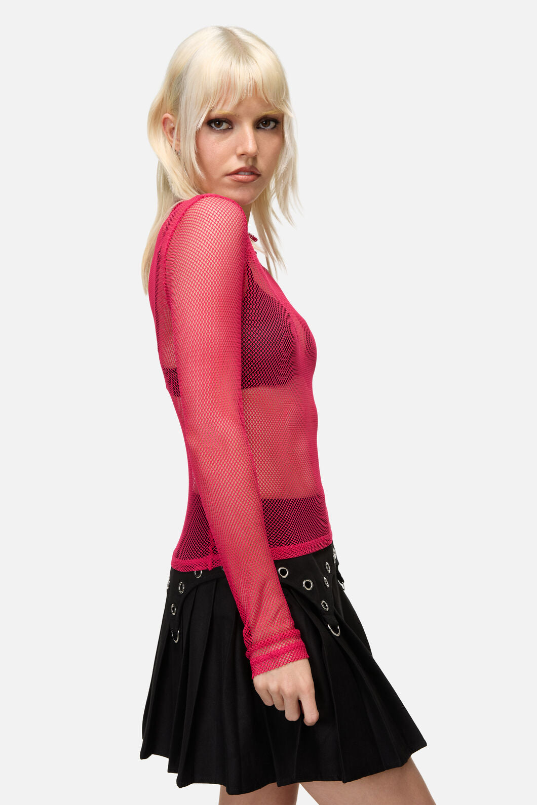 Dangerfield NZ - Mischief Mesh Top - pink