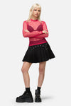 Dangerfield NZ - Mischief Mesh Top - pink