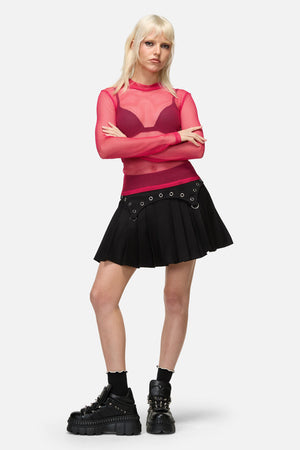 Dangerfield NZ - Mischief Mesh Top - pink