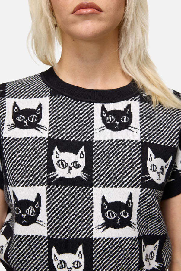 Dangerfield NZ - Atomic Cat Knit - black-white