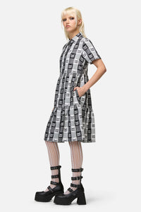 Dangerfield NZ - Atomic Cat Dress - black-white