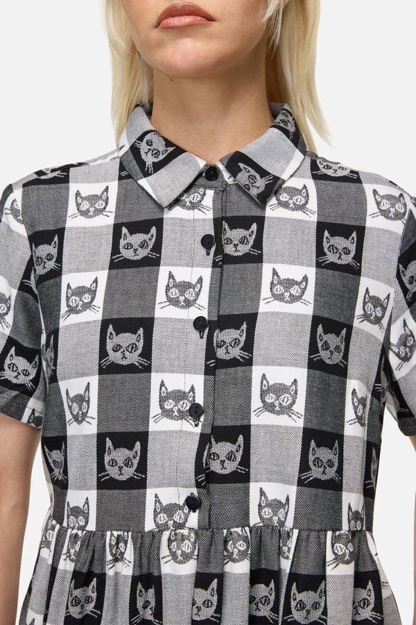 Dangerfield NZ - Atomic Cat Dress - black-white