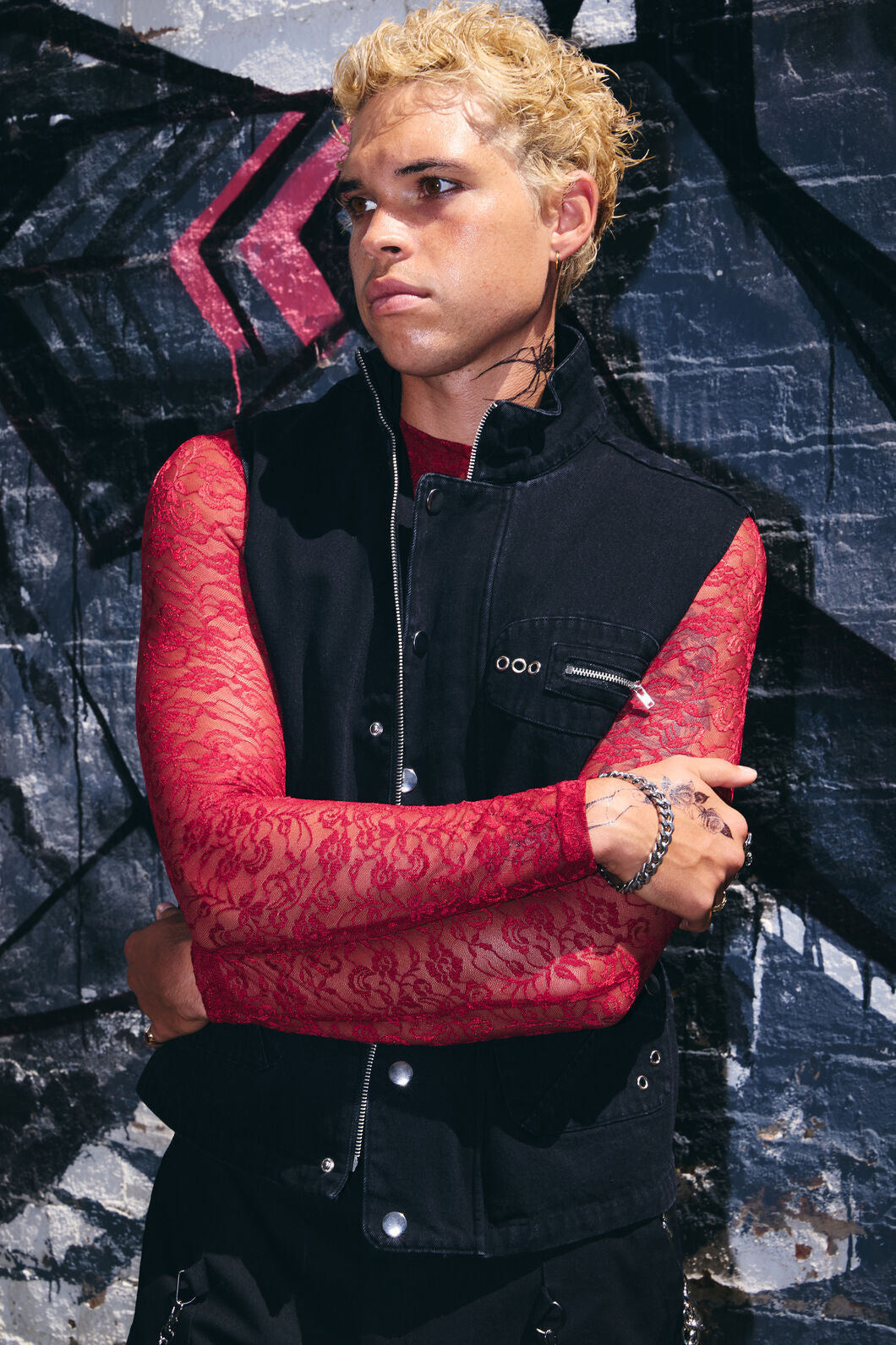 Dangerfield NZ - Lapin Lace Top - red