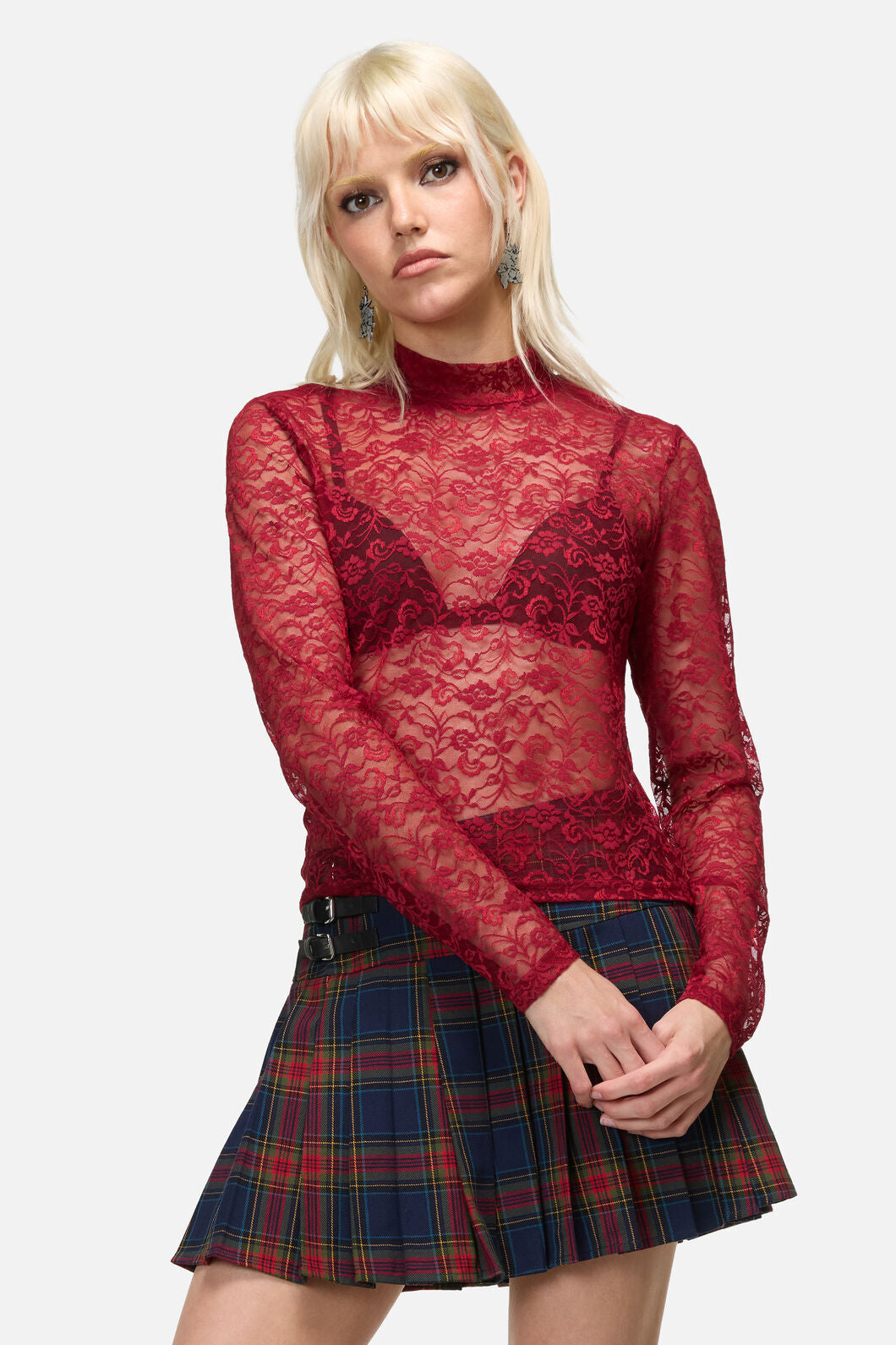Dangerfield NZ - Lapin Lace Top - red