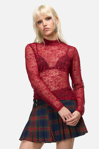 Dangerfield NZ - Lapin Lace Top - red