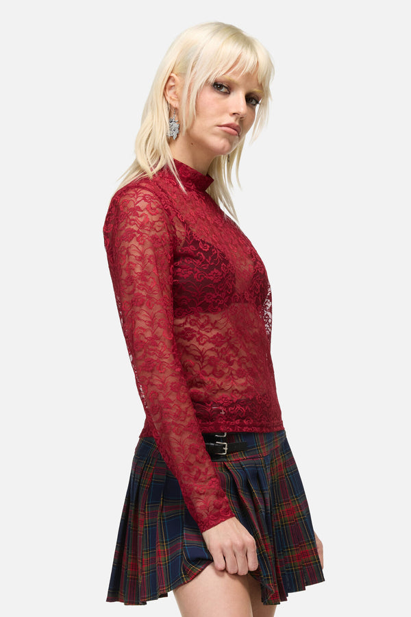 Dangerfield NZ - Lapin Lace Top - red