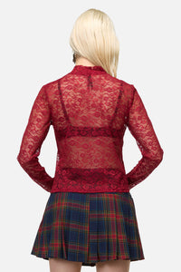 Dangerfield NZ - Lapin Lace Top - red