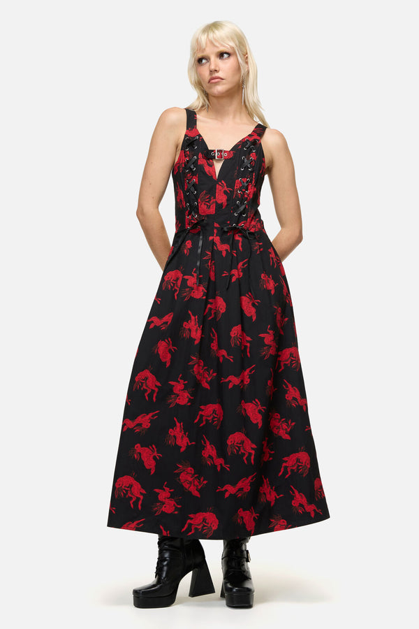 Dangerfield NZ - Jackalope Goth Midi Dress - black