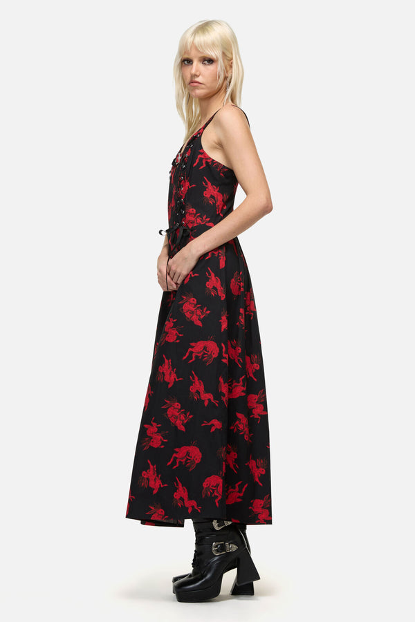 Dangerfield NZ - Jackalope Goth Midi Dress - black