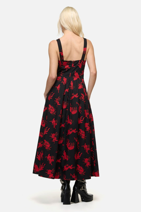 Dangerfield NZ - Jackalope Goth Midi Dress - black
