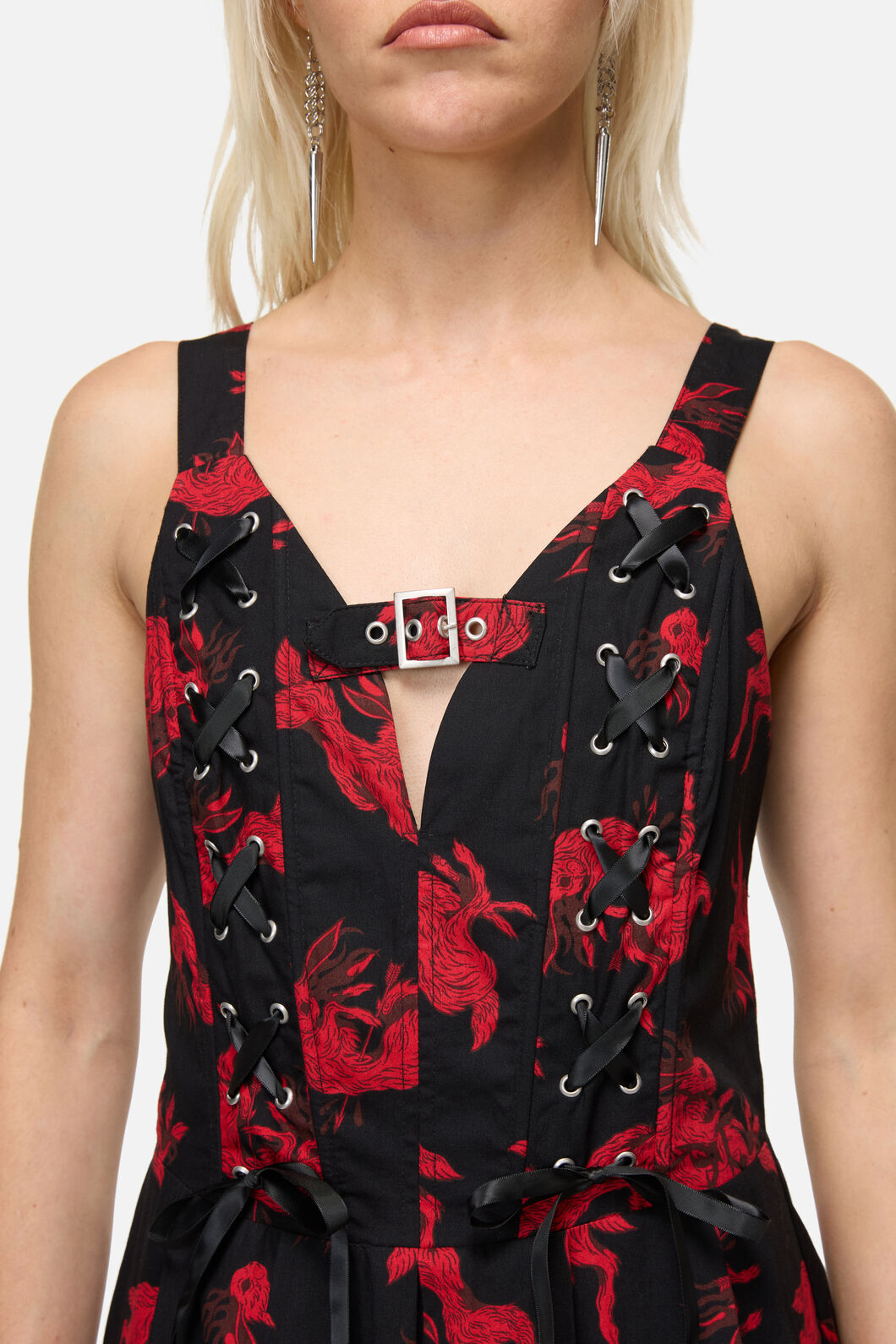 Dangerfield NZ - Jackalope Goth Midi Dress - black