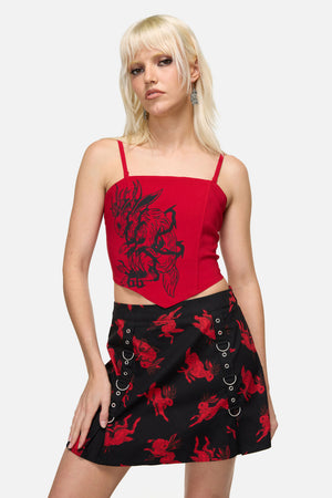 Dangerfield NZ - Hop It Goth Corset Top - red