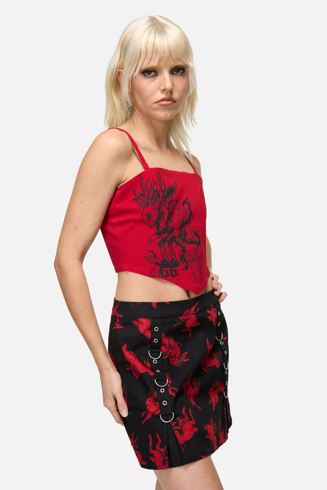 Dangerfield NZ - Hop It Goth Corset Top - red