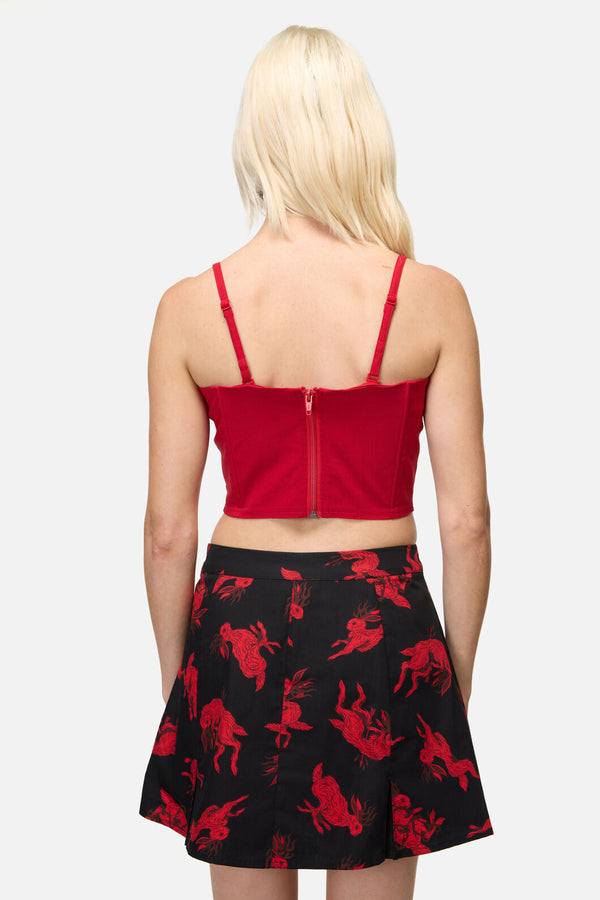 Dangerfield NZ - Hop It Goth Corset Top - red