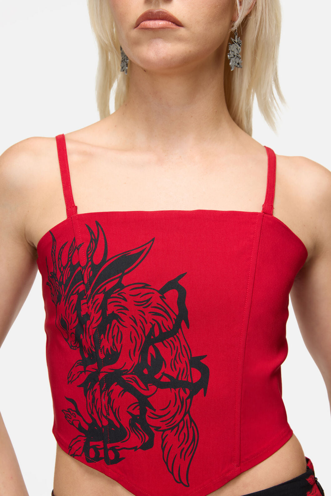 Dangerfield NZ - Hop It Goth Corset Top - red