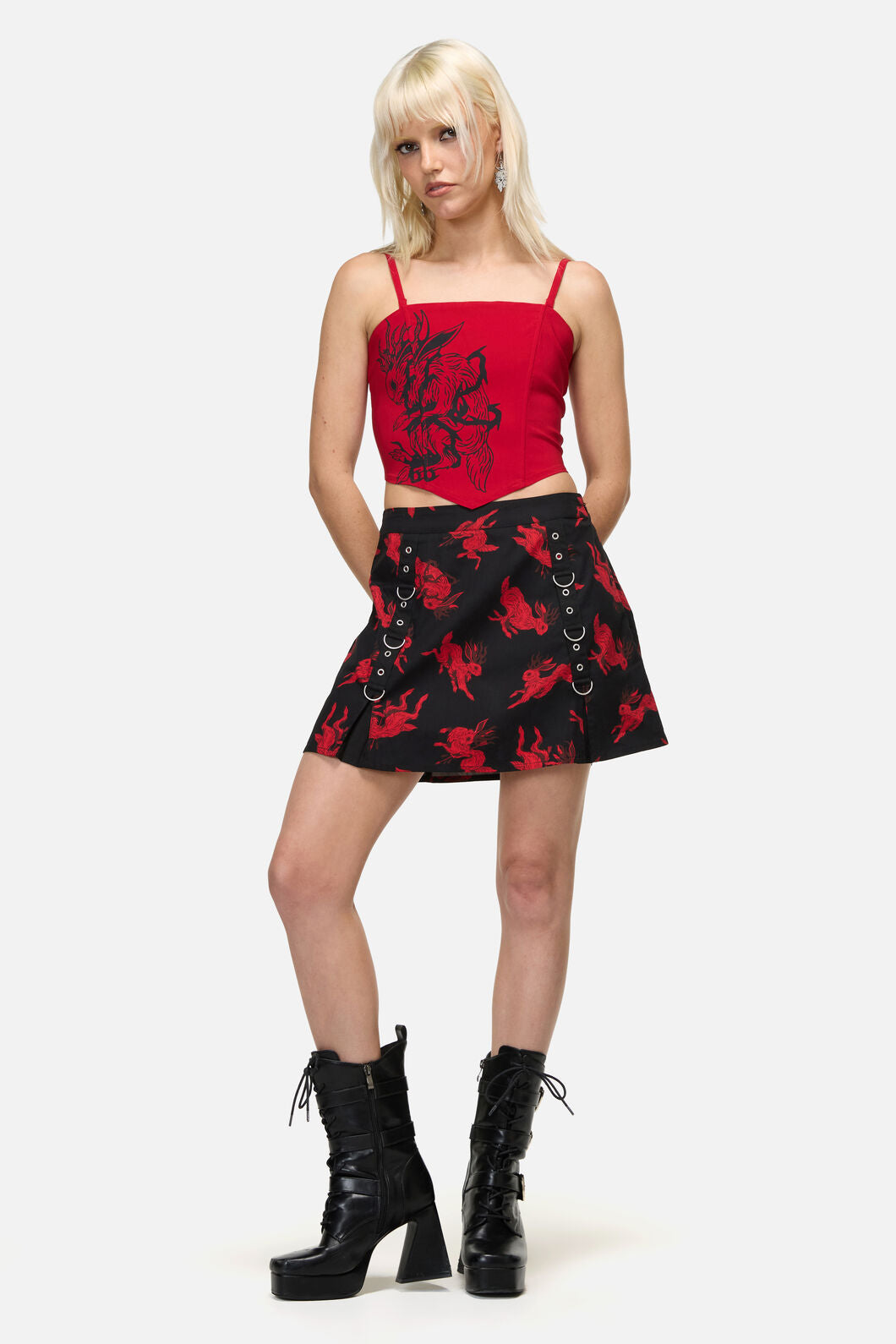 Dangerfield NZ - Hop It Goth Corset Top - red