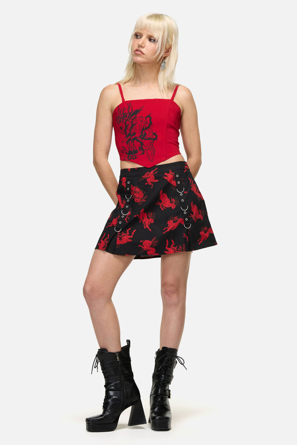 Dangerfield NZ - Hop It Goth Corset Top - red