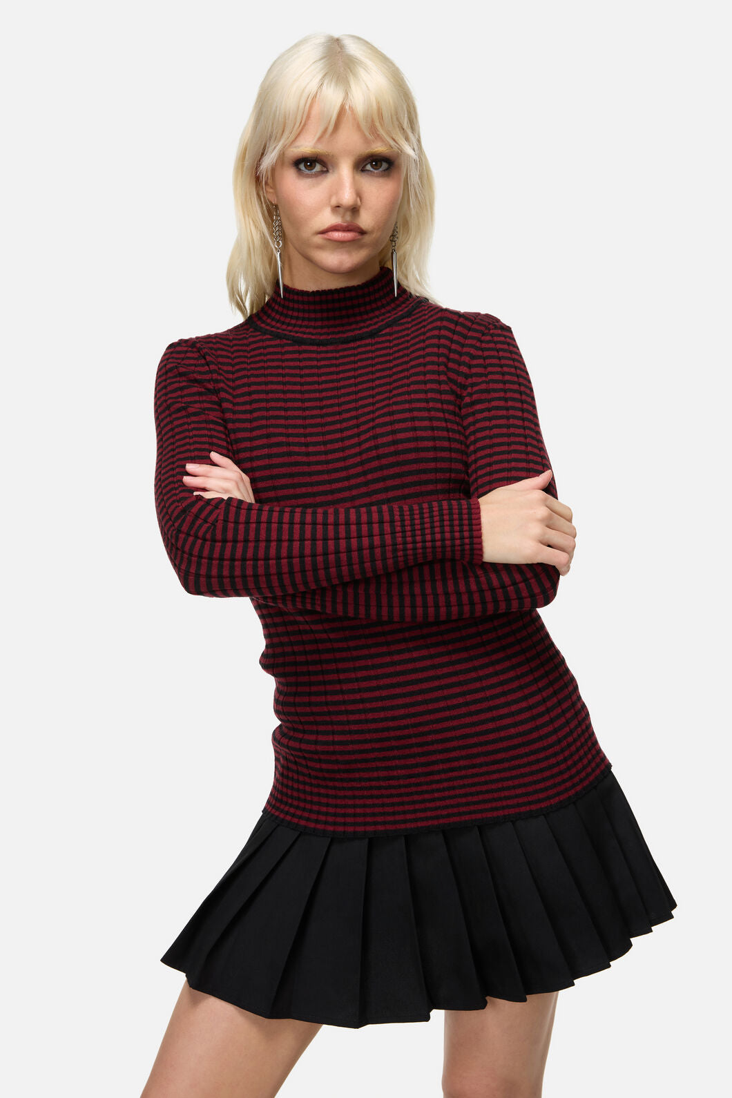 Dangerfield NZ - Jackalope Stripe Goth Knit - black-red