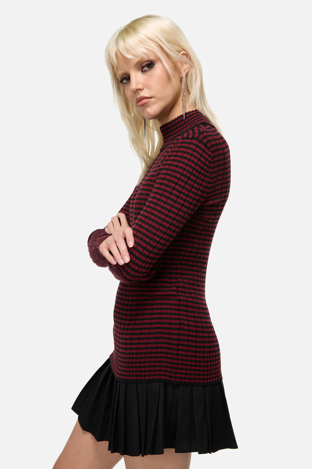 Dangerfield NZ - Jackalope Stripe Goth Knit - black-red