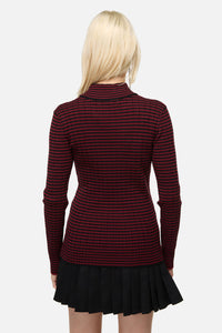 Dangerfield NZ - Jackalope Stripe Goth Knit - black-red