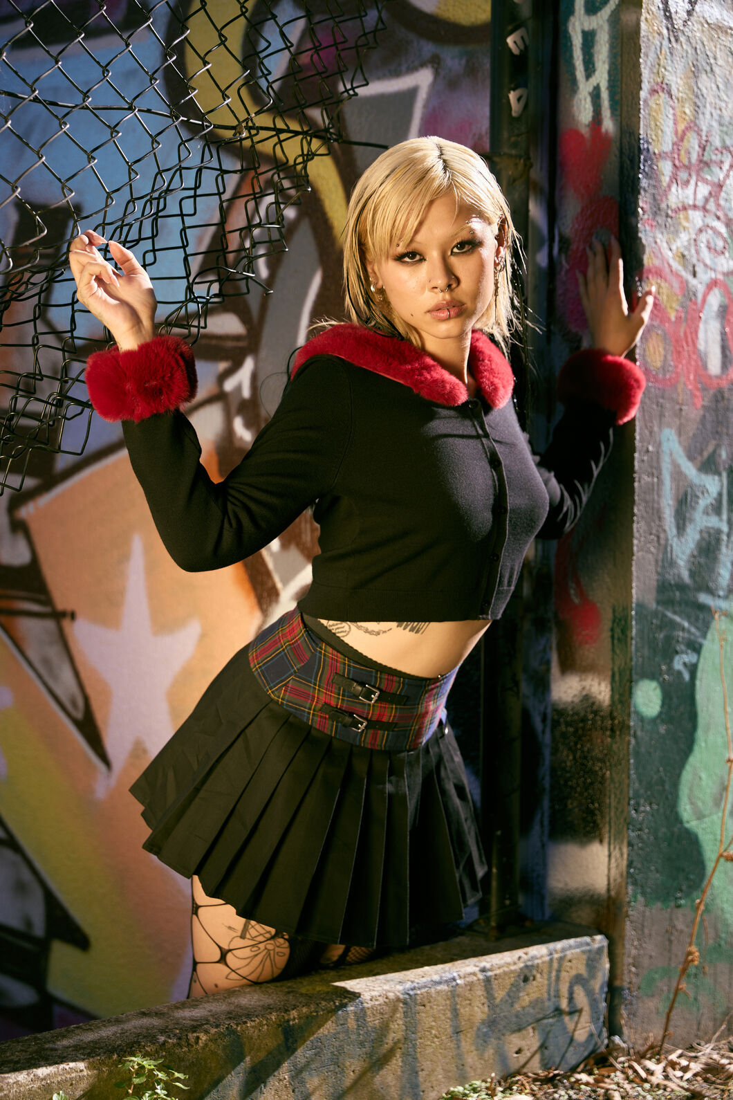 Dangerfield NZ - Antler Goth Tartan Skort - multi