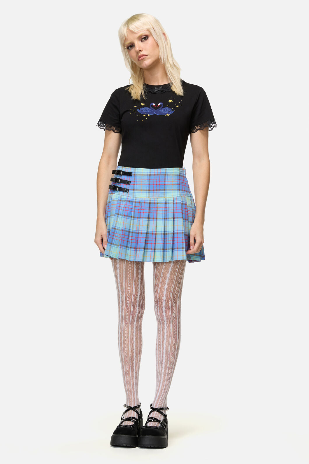 Dangerfield NZ - Genesis Tartan Mini Skirt - blue