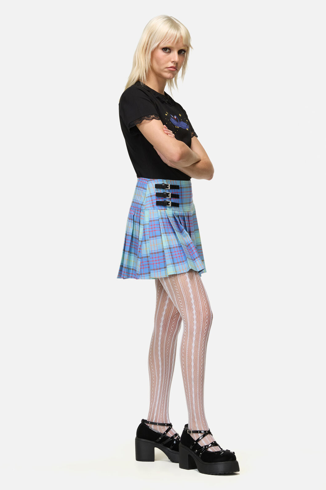 Dangerfield NZ - Genesis Tartan Mini Skirt - blue