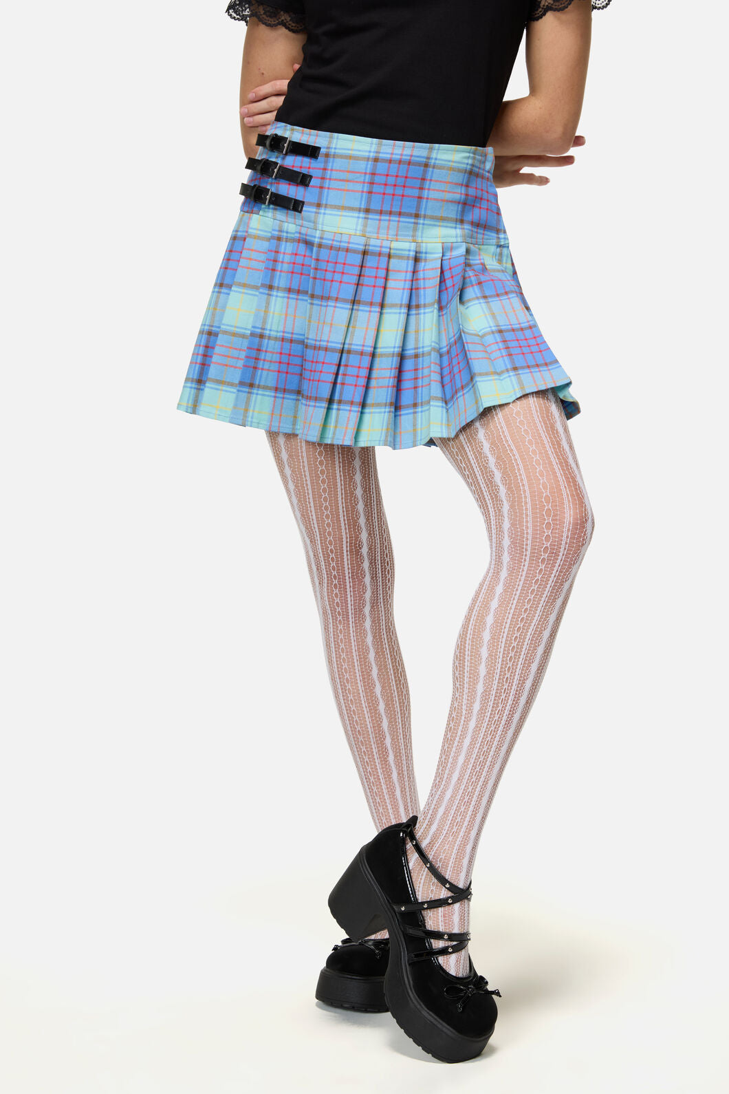 Dangerfield NZ - Genesis Tartan Mini Skirt - blue