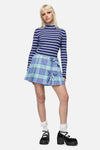 Dangerfield NZ - Genesis Tartan Mini Skort - blue