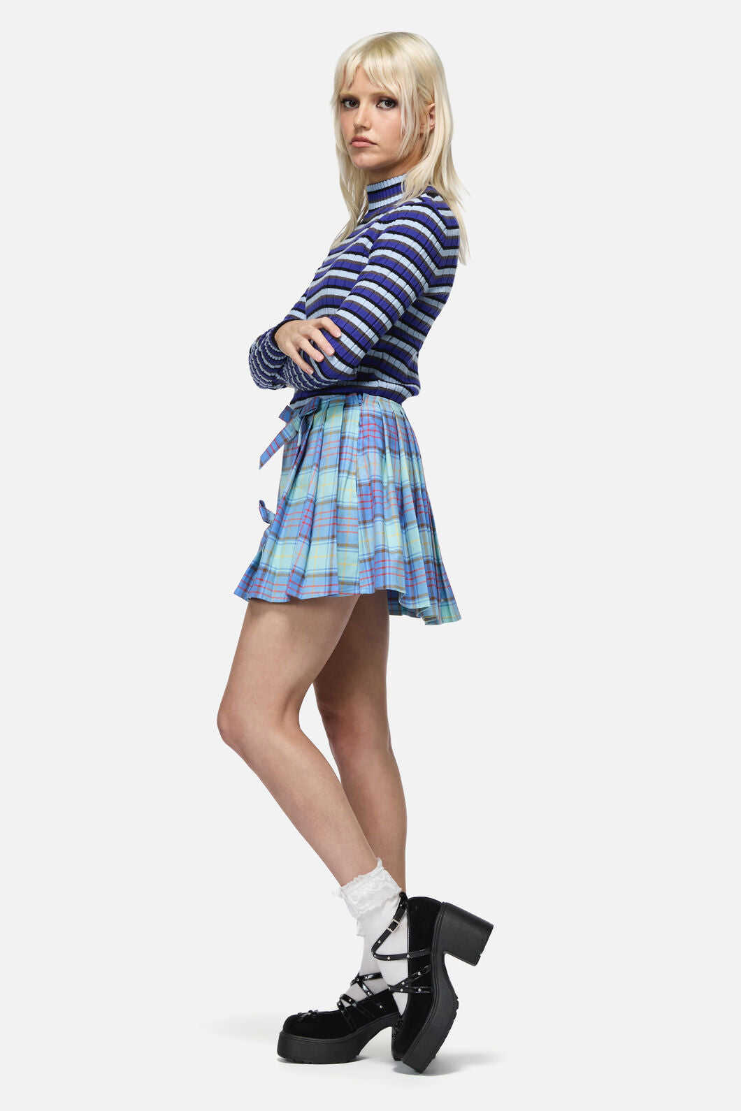 Dangerfield NZ - Genesis Tartan Mini Skort - blue
