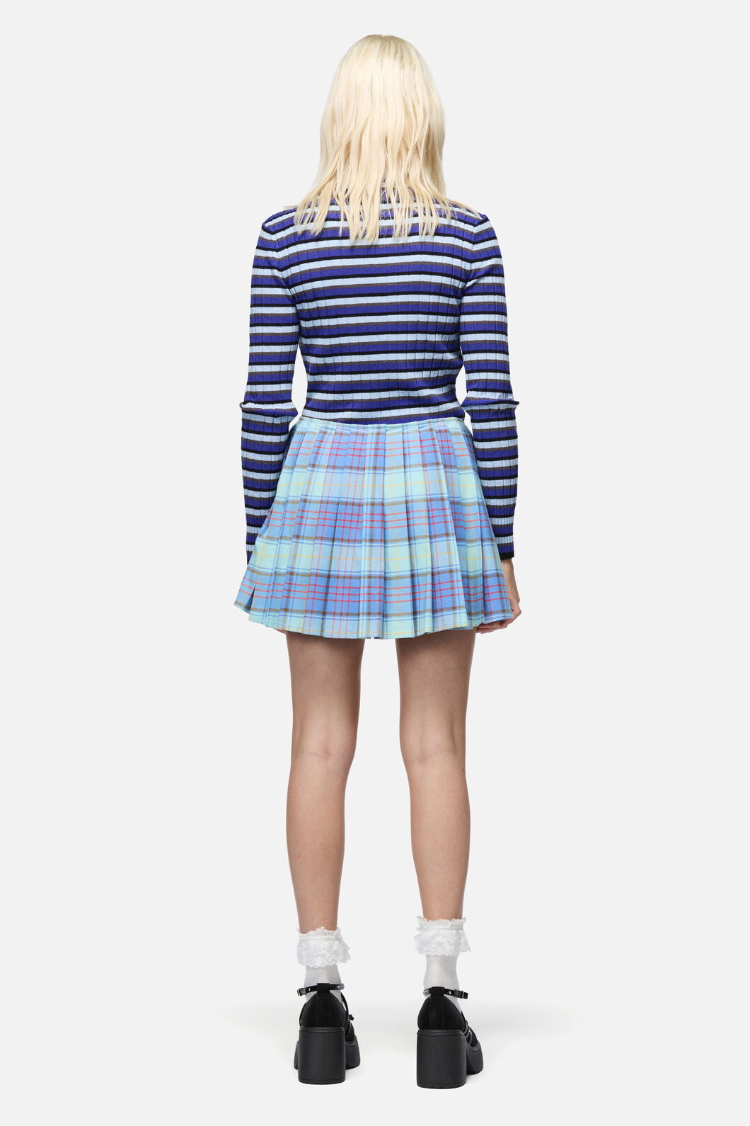 Dangerfield NZ - Genesis Tartan Mini Skort - blue