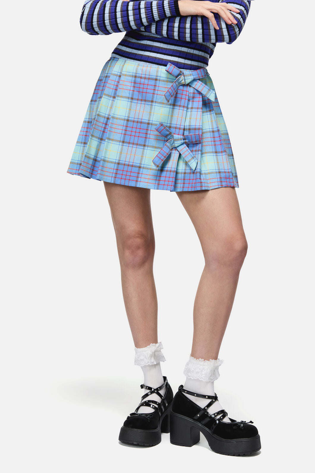Dangerfield NZ - Genesis Tartan Mini Skort - blue