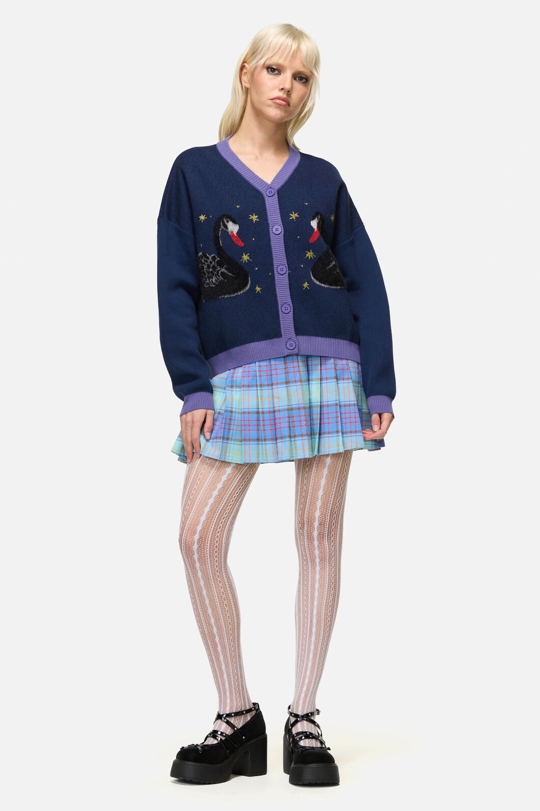 Dangerfield NZ - Feathers Goth Cardigan - navy